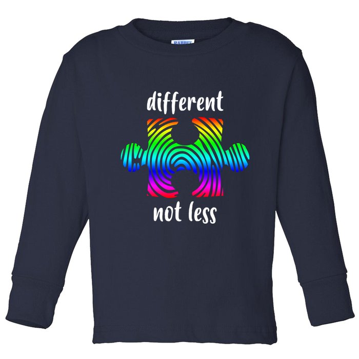 Different Not Less Neurodiversity Puzzle Toddler Long Sleeve Shirt