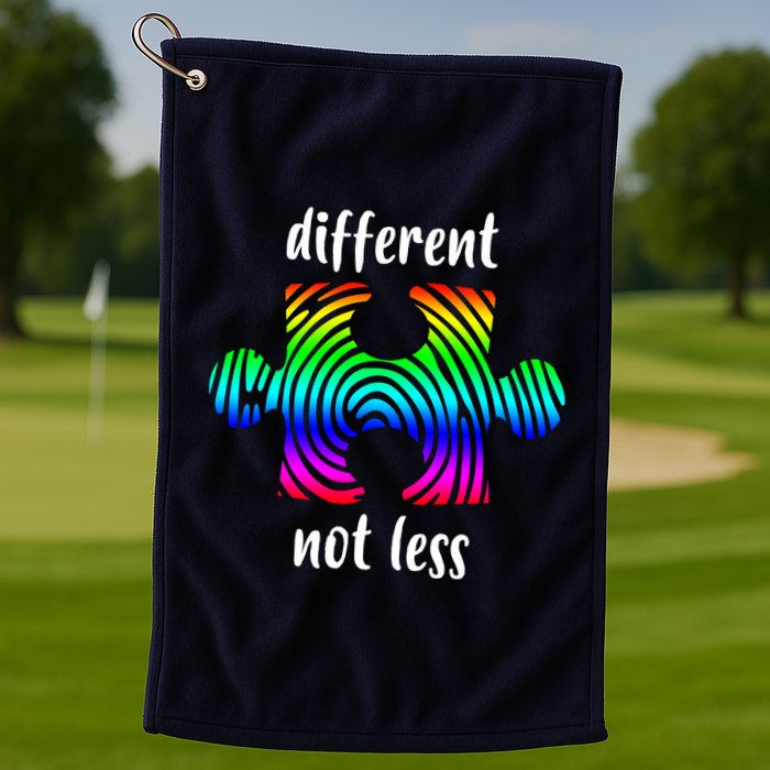 Different Not Less Neurodiversity Puzzle Golf Towel