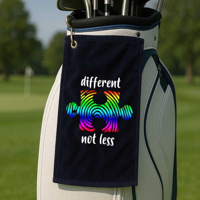 Different Not Less Neurodiversity Puzzle Golf Towel