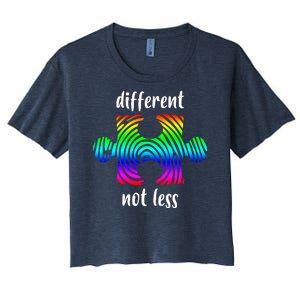 Different Not Less Neurodiversity Puzzle Women's Crop Top Tee