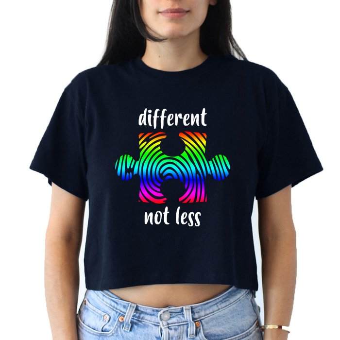 Different Not Less Neurodiversity Puzzle Crop Top