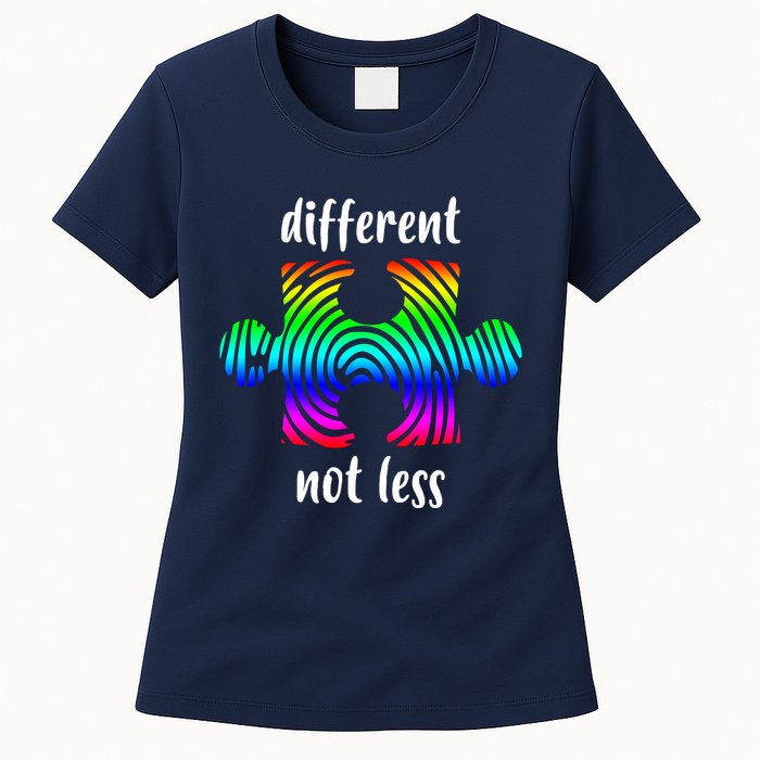 Different Not Less Neurodiversity Puzzle Womens T-Shirt