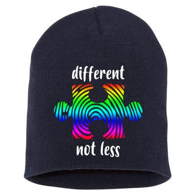 Different Not Less Neurodiversity Puzzle Short Acrylic Beanie