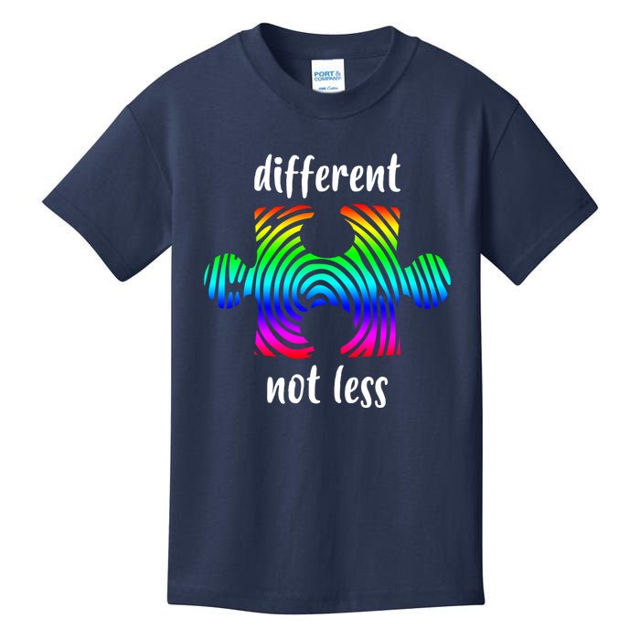 Different Not Less Neurodiversity Puzzle Kids T-Shirt