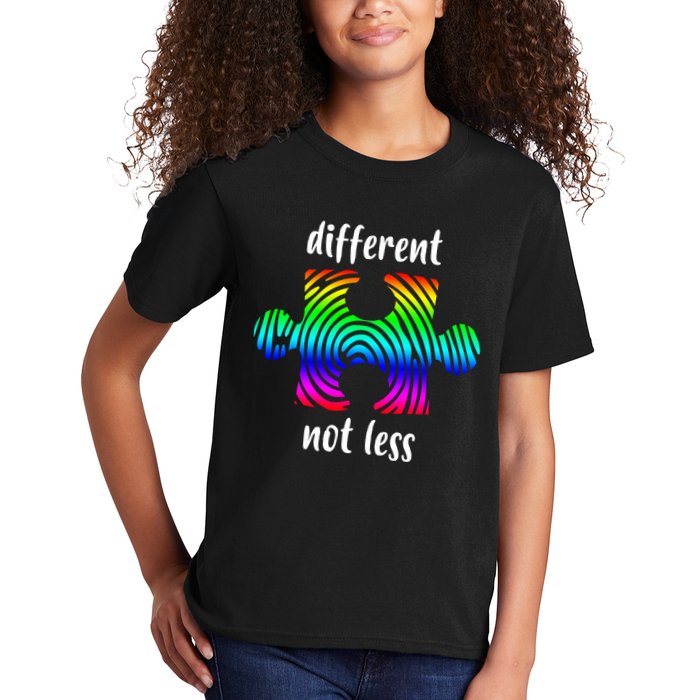 Different Not Less Neurodiversity Puzzle Kids T-Shirt