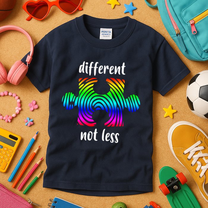 Different Not Less Neurodiversity Puzzle Kids T-Shirt