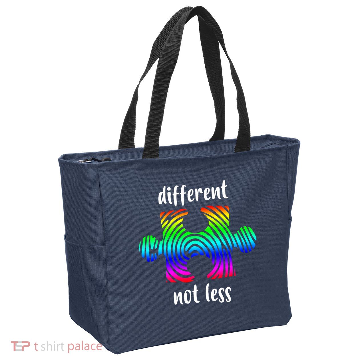 Different Not Less Neurodiversity Puzzle Zip Tote Bag