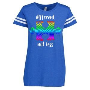 Different Not Less Neurodiversity Puzzle Enza Ladies Jersey Football T-Shirt