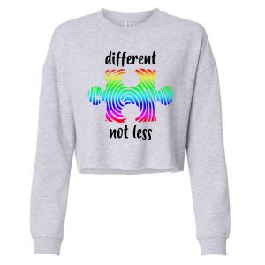 Different Not Less Neurodiversity Puzzle Cropped Pullover Crew