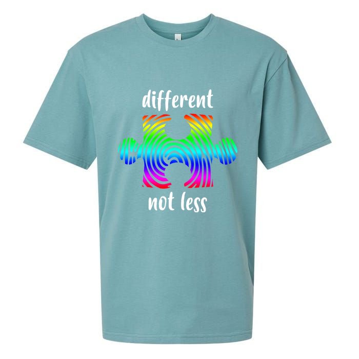 Different Not Less Neurodiversity Puzzle Sueded Cloud Jersey T-Shirt