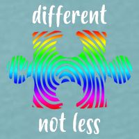 Different Not Less Neurodiversity Puzzle Sueded Cloud Jersey T-Shirt