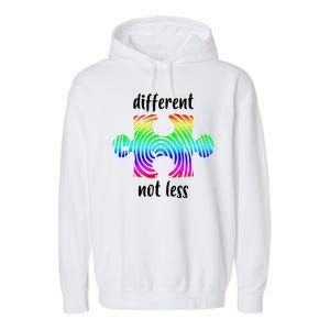 Different Not Less Neurodiversity Puzzle Garment-Dyed Fleece Hoodie