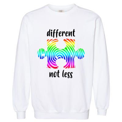 Different Not Less Neurodiversity Puzzle Garment-Dyed Sweatshirt