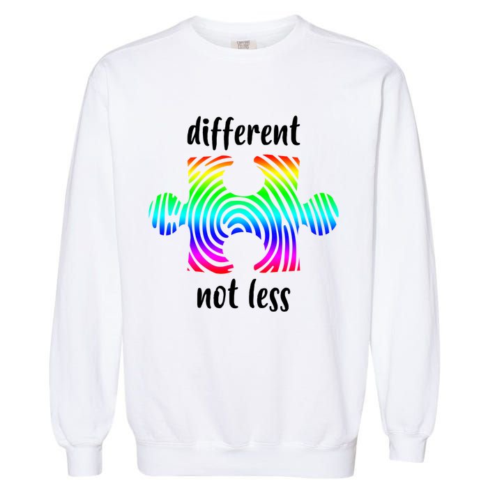 Different Not Less Neurodiversity Puzzle Garment-Dyed Sweatshirt