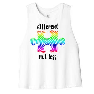 Different Not Less Neurodiversity Puzzle Women's Racerback Cropped Tank