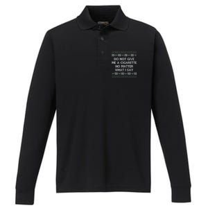 Do Not Let Me Hit Your Vape No Matter What I Say Blow Clouds Christmas Performance Long Sleeve Polo