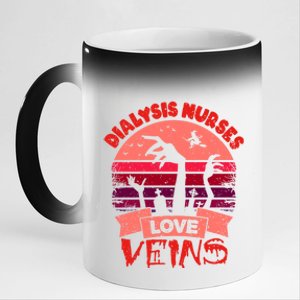 Dialysis Nurses Love Veins Halloween Funny Gift Dialysis Nurse Gift 11oz Black Color Changing Mug