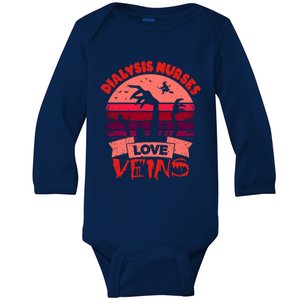 Dialysis Nurses Love Veins Halloween Funny Gift Dialysis Nurse Gift Baby Long Sleeve Bodysuit