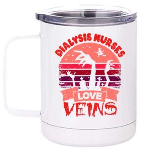 Dialysis Nurses Love Veins Halloween Funny Gift Dialysis Nurse Gift 12 oz Stainless Steel Tumbler Cup