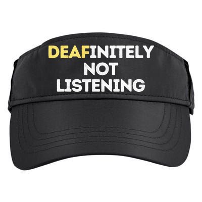 Deafinitely Not Listening Funny ASL Gifts For Deaf Pride Adult Drive Performance Visor
