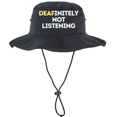 Deafinitely Not Listening Funny ASL Gifts For Deaf Pride Bucket Hat