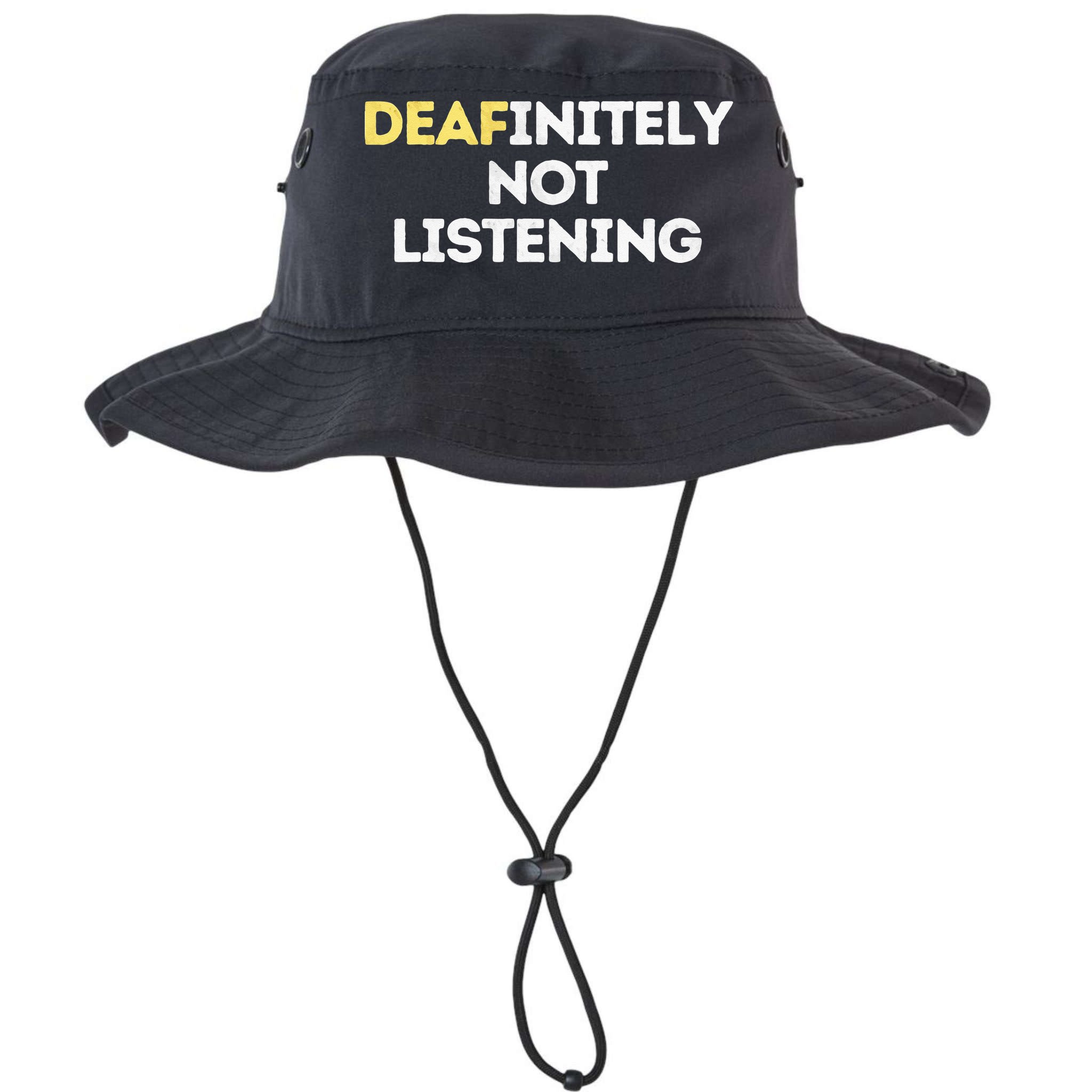 Deafinitely Not Listening Funny ASL Gifts For Deaf Pride Bucket Hat