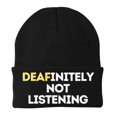 Deafinitely Not Listening Funny ASL Gifts For Deaf Pride Beanie