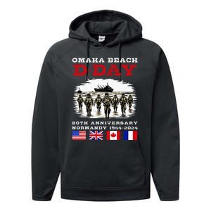 Dday Normandy Landings 80th Anniversary Performance Fleece Hoodie