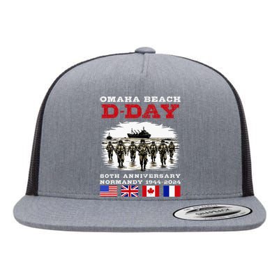 Dday Normandy Landings 80th Anniversary Flat Bill Trucker Hat