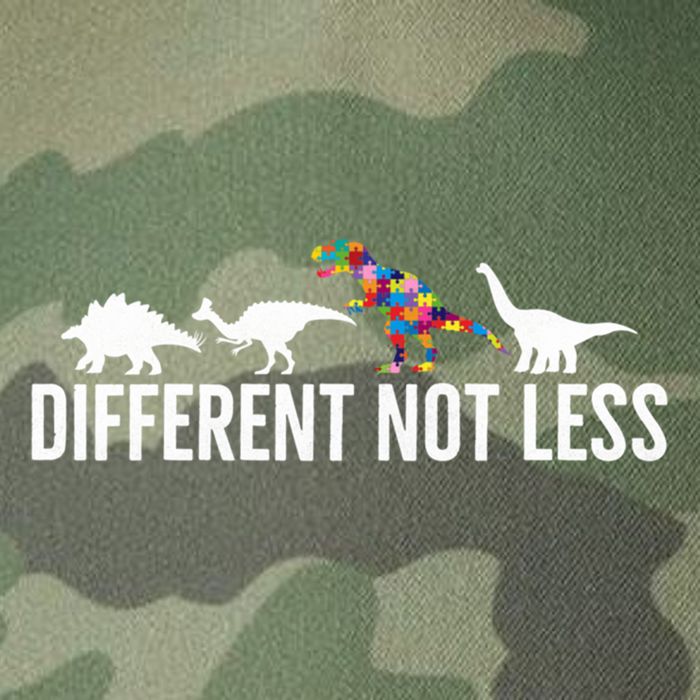 Different Not Less Puzzle Dinosaur Autism Gift Legacy Tie Dye Trucker Hat