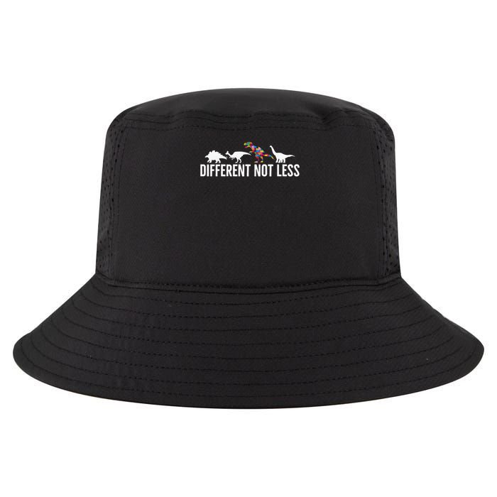 Different Not Less Puzzle Dinosaur Autism Gift Cool Comfort Performance Bucket Hat