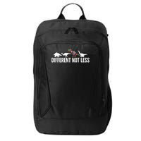 Different Not Less Puzzle Dinosaur Autism Gift City Backpack