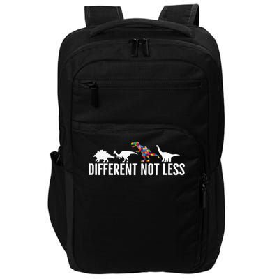 Different Not Less Puzzle Dinosaur Autism Gift Impact Tech Backpack