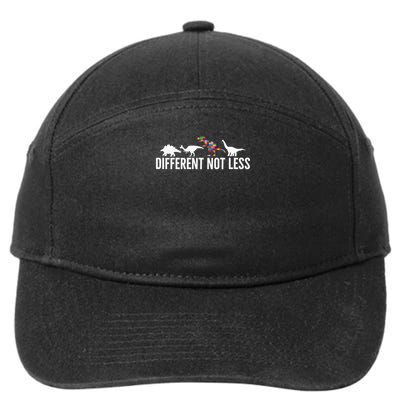 Different Not Less Puzzle Dinosaur Autism Gift 7-Panel Snapback Hat