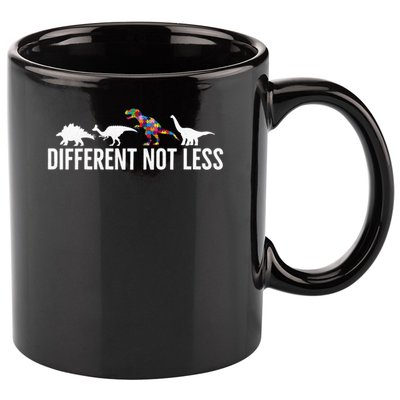 Different Not Less Puzzle Dinosaur Autism Gift 11oz C Handle Ceramic Mug