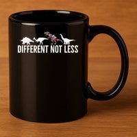 Different Not Less Puzzle Dinosaur Autism Gift 11oz C Handle Ceramic Mug