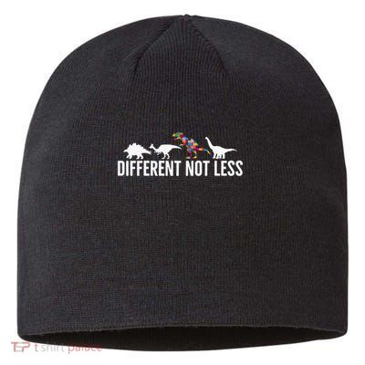 Different Not Less Puzzle Dinosaur Autism Gift Sustainable Beanie