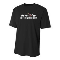 Different Not Less Puzzle Dinosaur Autism Gift Youth Performance Sprint T-Shirt