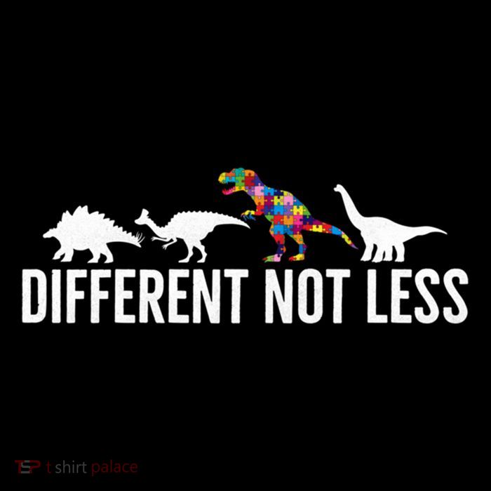 Different Not Less Puzzle Dinosaur Autism Gift Sustainable Knit Beanie