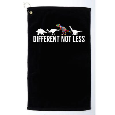 Different Not Less Puzzle Dinosaur Autism Gift Golf Towel