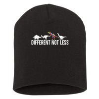 Different Not Less Puzzle Dinosaur Autism Gift Short Acrylic Beanie