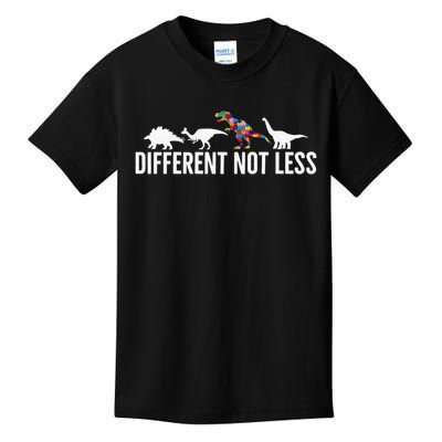 Different Not Less Puzzle Dinosaur Autism Gift Kids T-Shirt