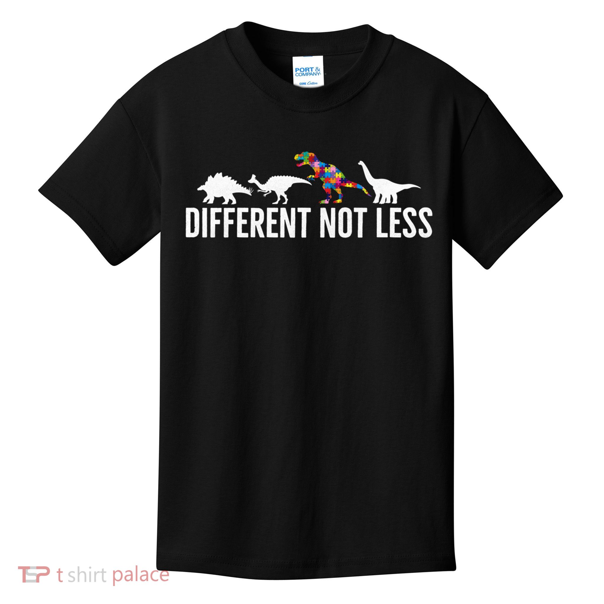 Different Not Less Puzzle Dinosaur Autism Gift Kids T-Shirt