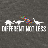 Different Not Less Puzzle Dinosaur Autism Gift Cotton Canvas Backpack