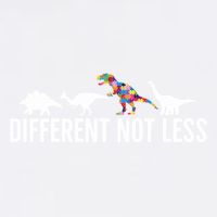 Different Not Less Puzzle Dinosaur Autism Gift Garment-Dyed Sweatshirt