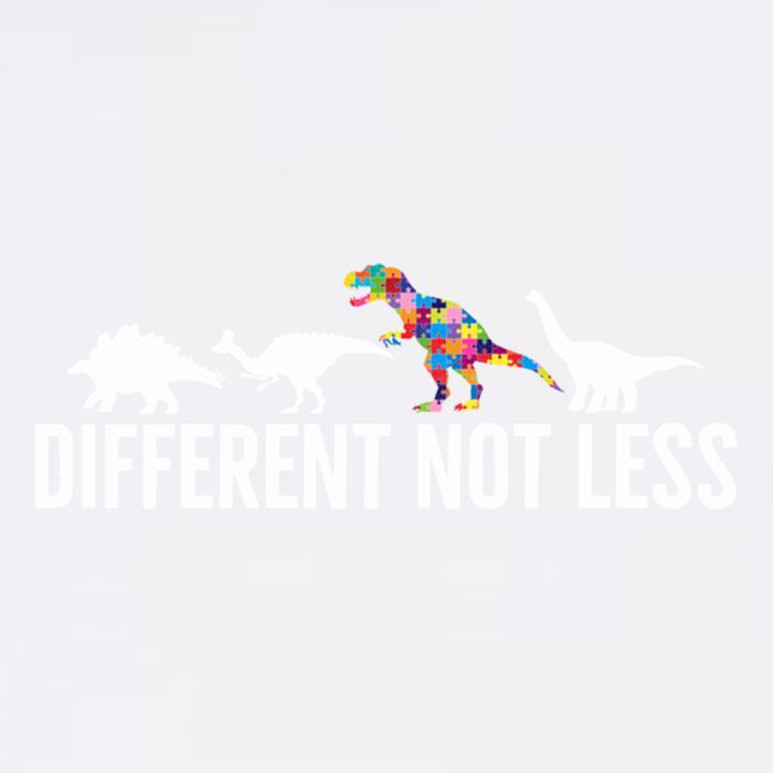 Different Not Less Puzzle Dinosaur Autism Gift Garment-Dyed Sweatshirt