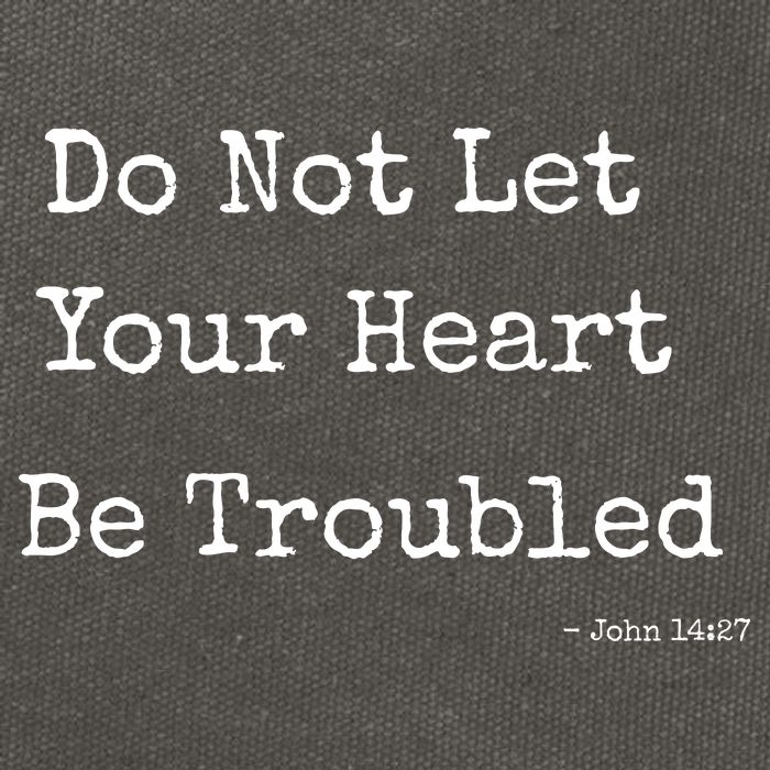 Do Not Let Your Heart Be Troubled Biblical Quote John 14:27 Cotton Canvas Backpack