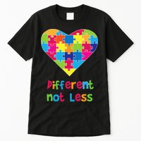 Different Not Less Autism Awareness Heart Puzzle Tall T-Shirt