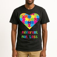 Different Not Less Autism Awareness Heart Puzzle Tall T-Shirt