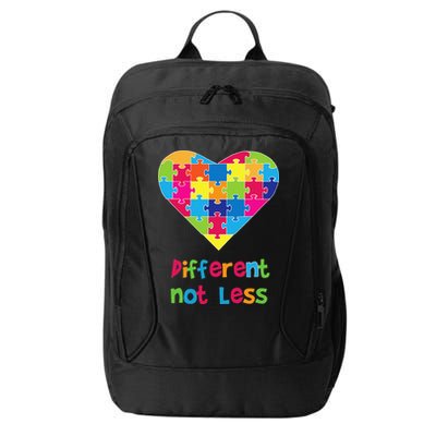 Different Not Less Autism Awareness Heart Puzzle City Backpack